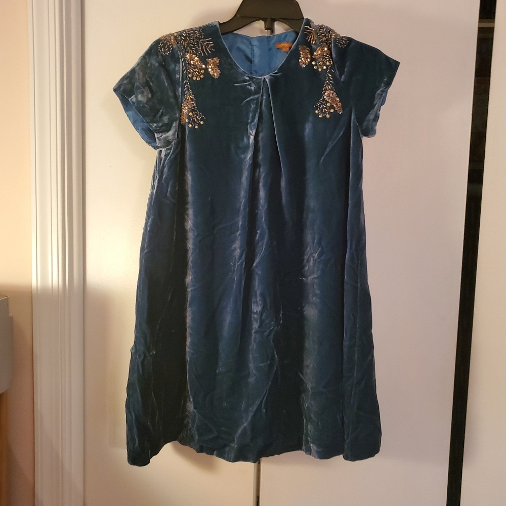 New without tags teal velvet dress